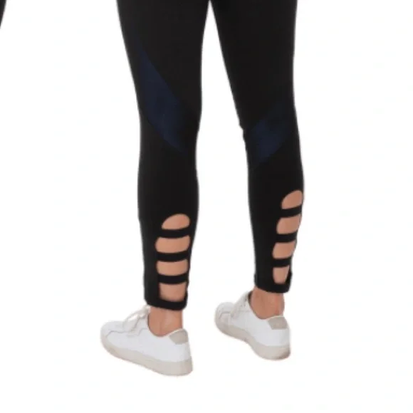 Bcbg ALLEGRA BLUE/BLACK CUTOUT YOGA LEGGINGS ❤️IN STORES❤️ - Picture 3 of 3